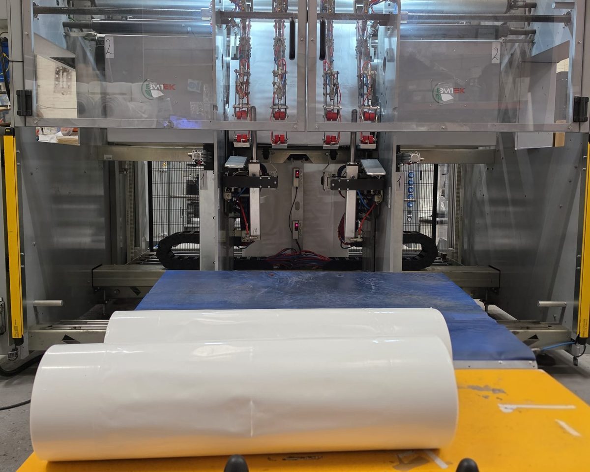 Polythene conversion machinery running film rolls on our factory floor